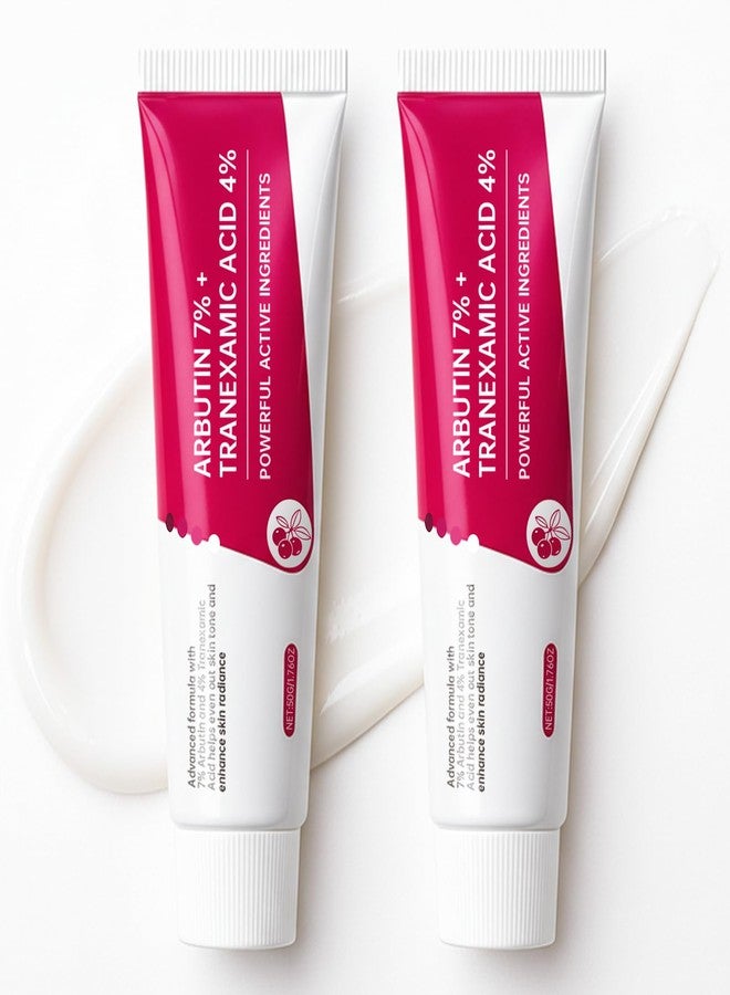 إيلهو عبوتان من كريم أربوتين 7% + حمض الترانيكساميك 4%، بتركيز 70,000 جزء في المليون من الأربوتين و40,000 جزء في المليون من حمض الترانيكساميك، يرطب البشرة وينعمها، ويوحد لونها، ويقلل من البقع الداكنة والتصبغات. - Image 1